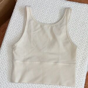 Lululemon: Cream Ribbed Tank Top